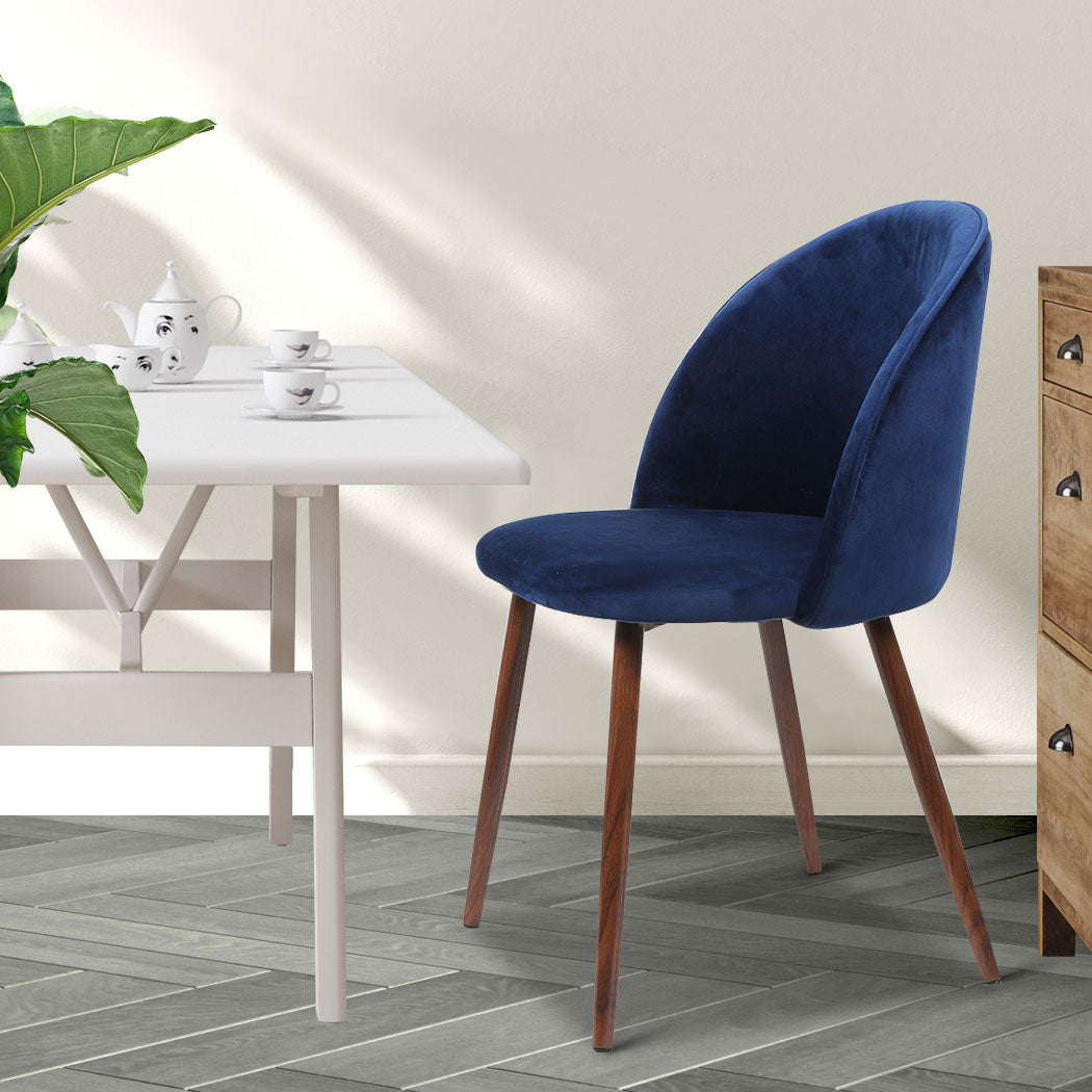 Levede 8x Dining Chairs Seat French Navy
