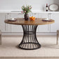 Levede Dining Table 120cm Round Dining Table 30mm MDF Retro Brown