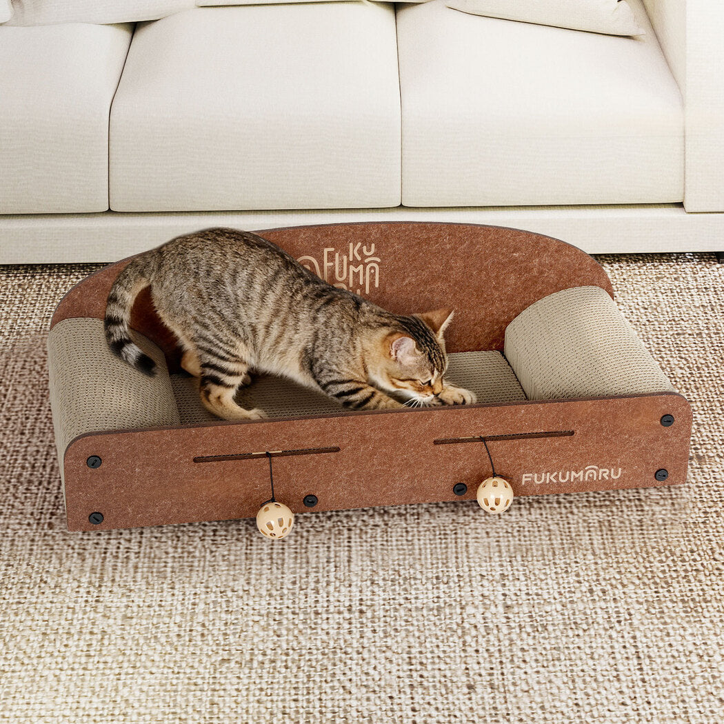 Pawz Cat Scratching Board Corrugated Cardboard 2 Balls