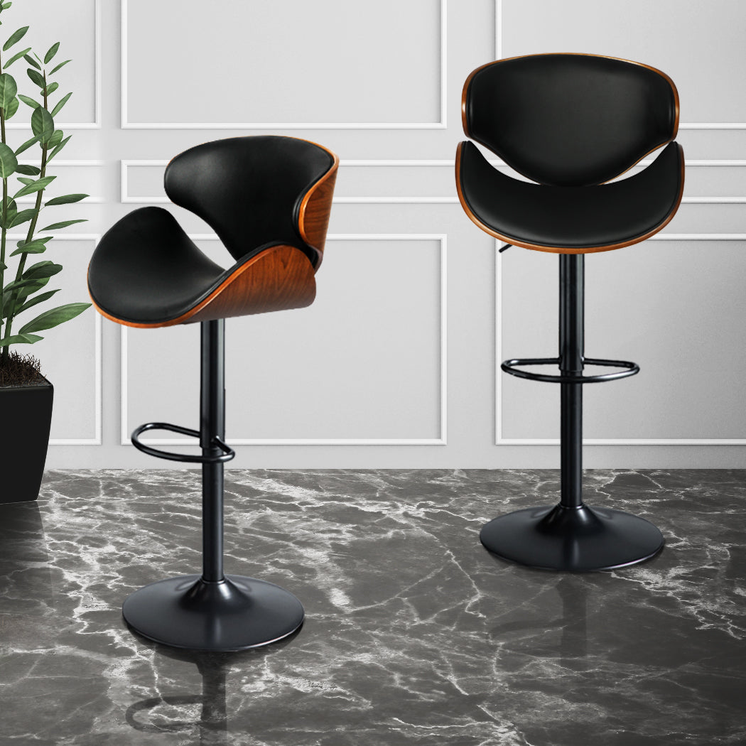 Levede 1x Bar Stools Gas Lift Kitchen Black