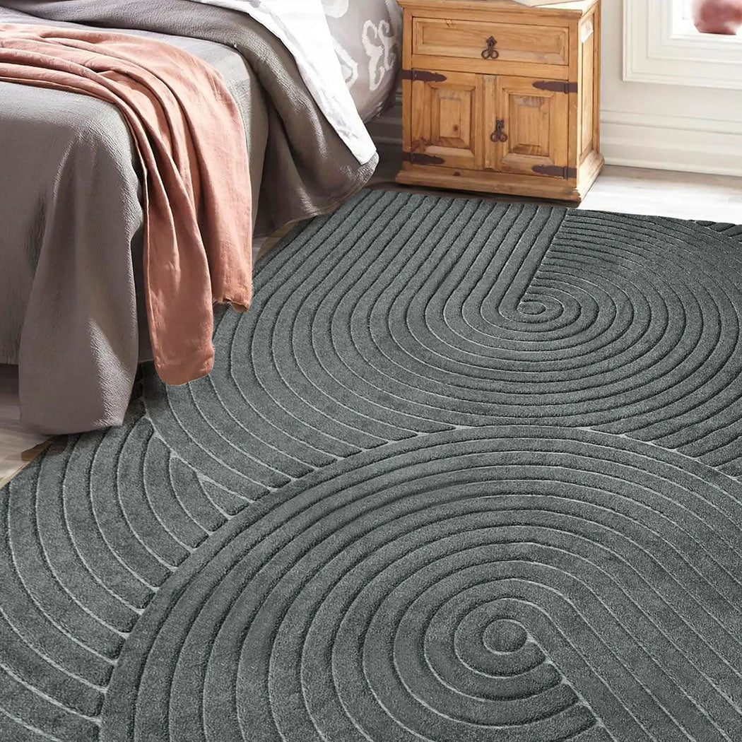 Marlow Floor Rug Soft Polyester Carpet Non Slip Plush Shaggy Rugs Geometric