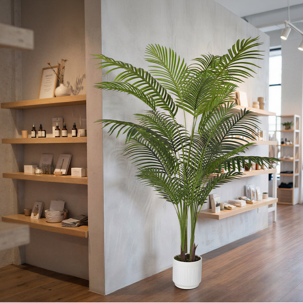 Lambu Artificial Tree Palm Fake Leaves Large Artificial Plants Indoors 180cm