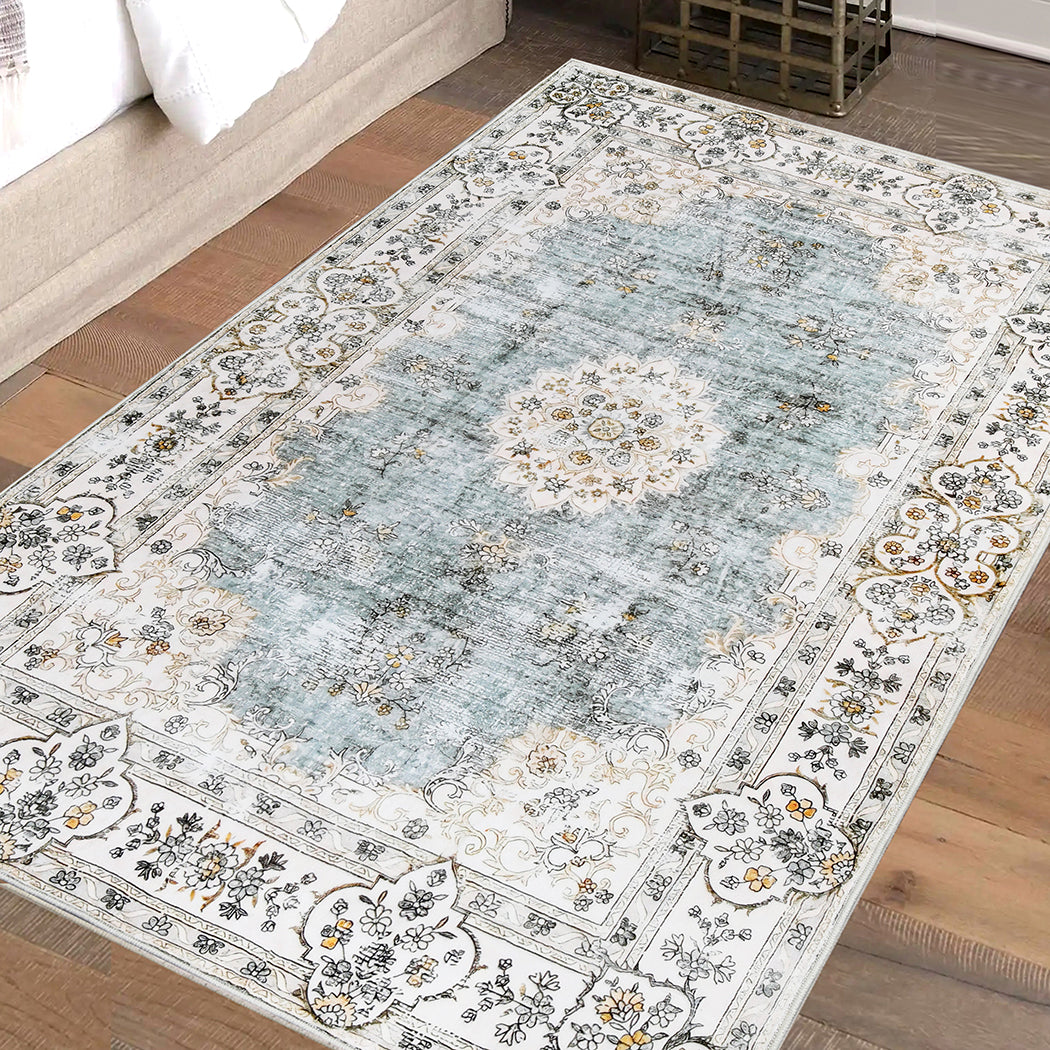 Marlow Floor Rug Short Pile Washable Vintage Carpet Soft Plush Non Slip 80x120