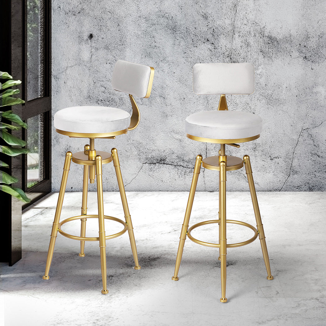 Levede 4x Bar Stools Swivel Kitchen Bar Chair White