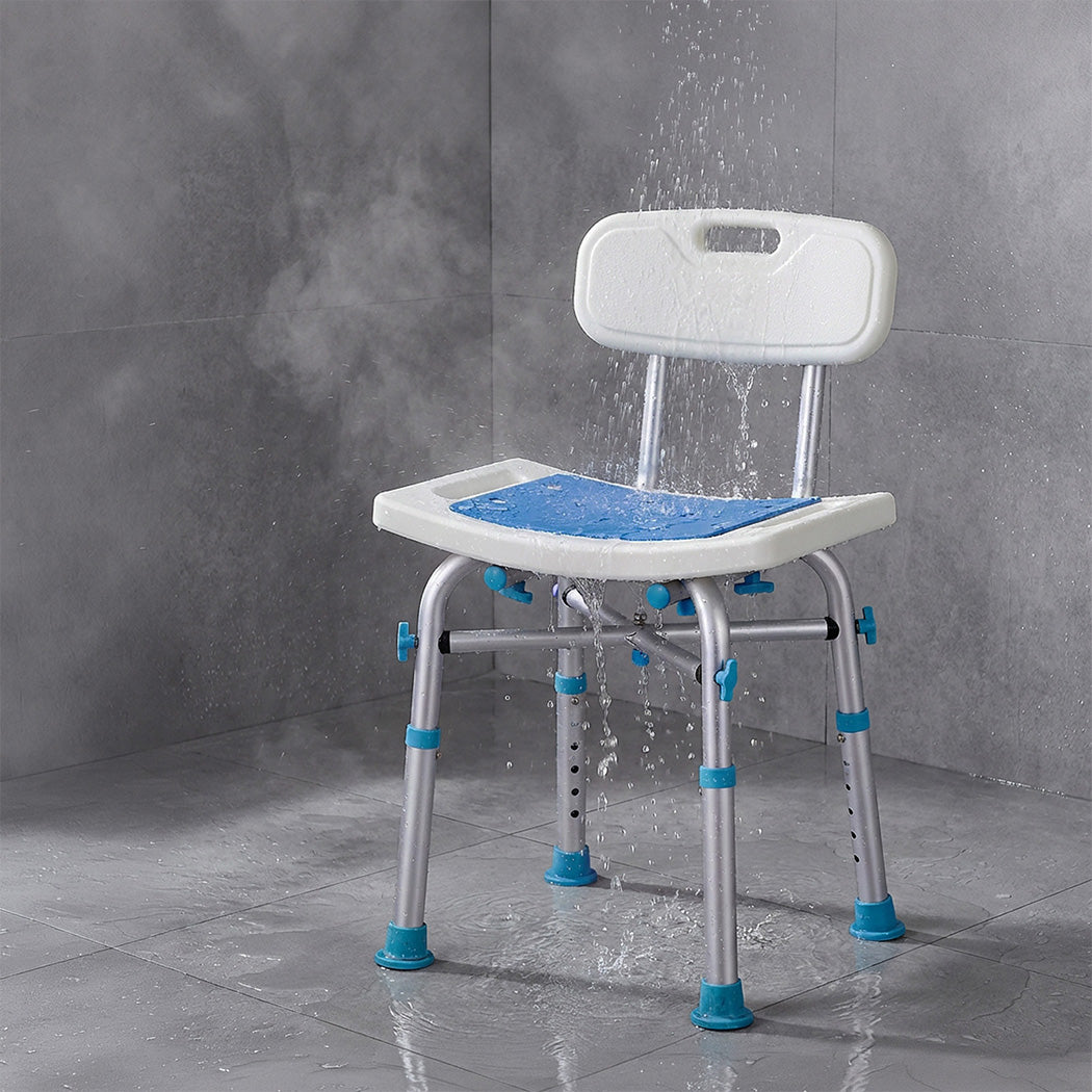 Levede Shower Chair Adjustable Height Safety Seat Bench Bathroom Safety Assist
