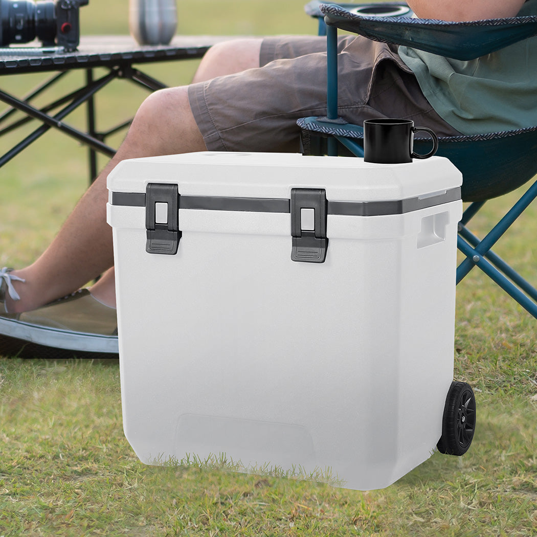 Mountview Cooler Ice Box 27L/43L Portable Chest Trolly For Camping BBQ Picnic
