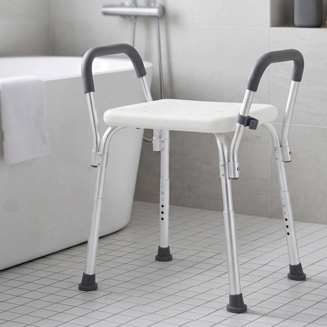 Levede Adjustable Shower Chair Bath Seat with Arms Portable Non Slip Bathroom
