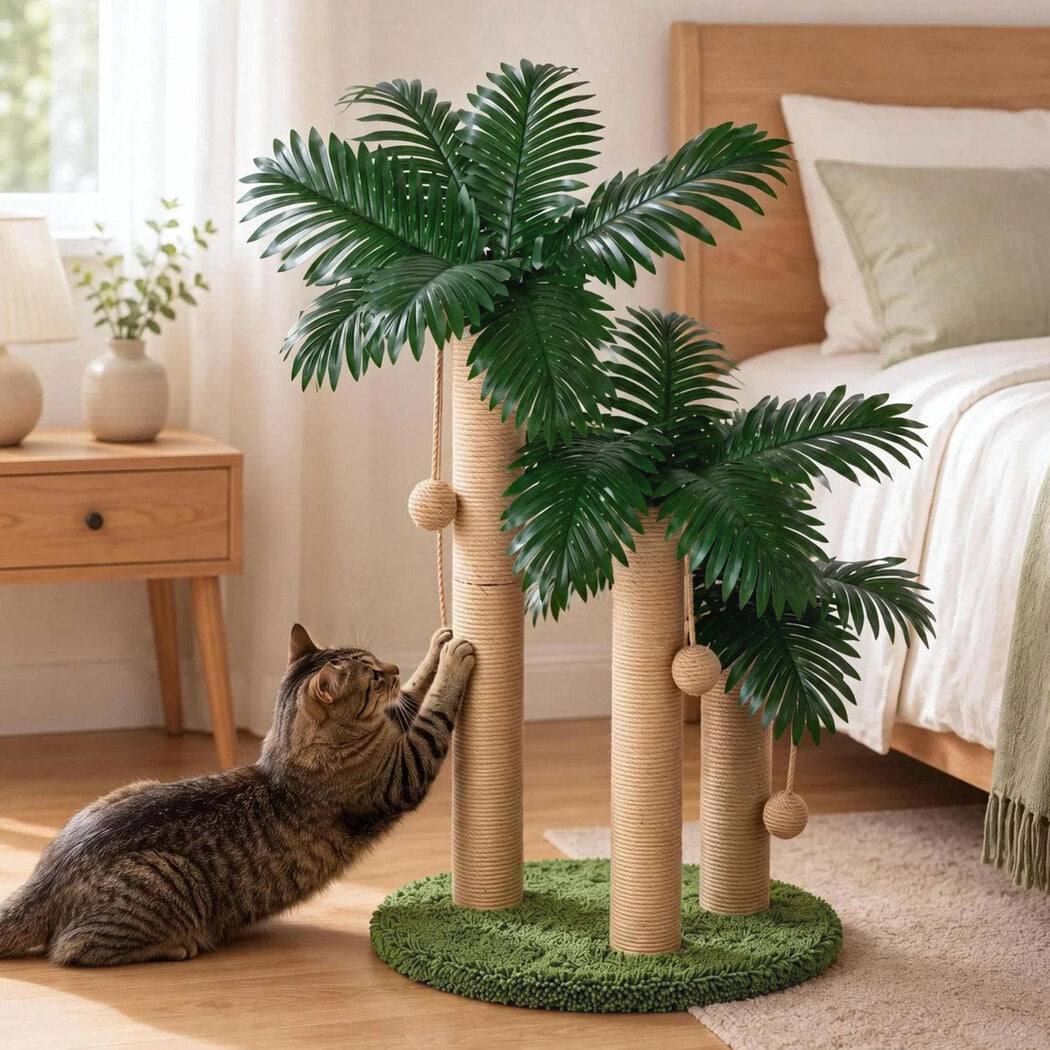 PaWz Cat Scratching Post 3 Heights Sisal Balls for Indoor Kitten Adult Green