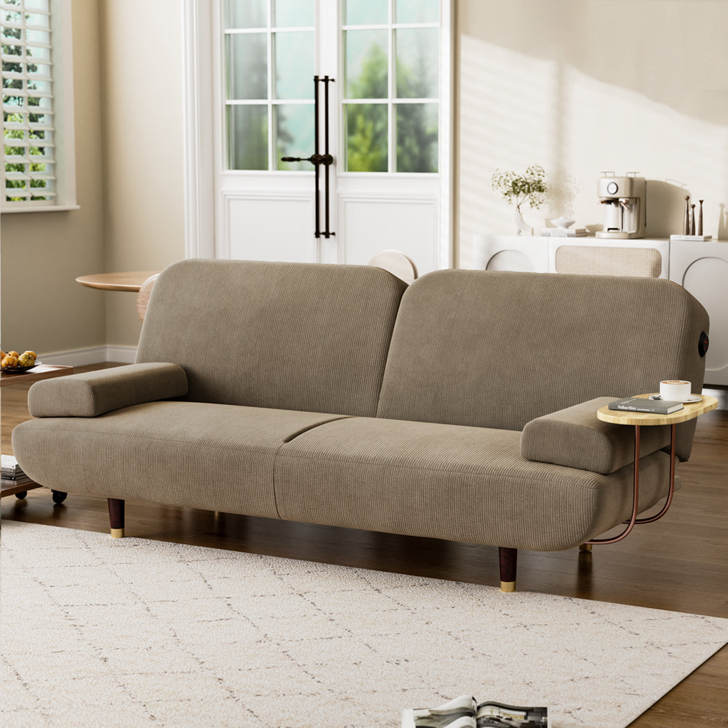LEVEDE CONVERTIBLE SOFABED WITH USB CHARGE AND SIDE TABLE