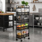 Levede 5 Tier Storage Trolley Slim With Pull Out Drawers For Home Kitchen Black