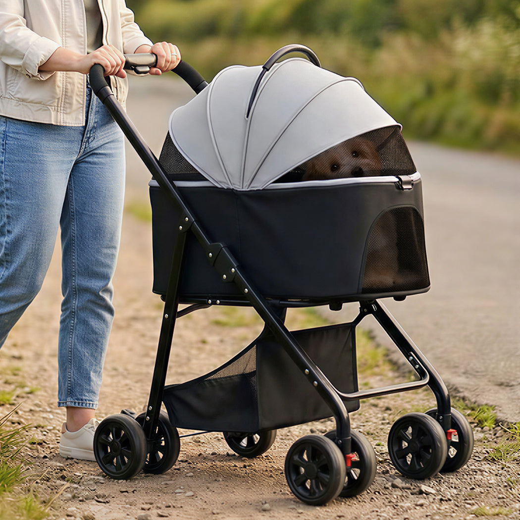 Pawz Pet Stroller 3 in1Dog Cat Pram Foldable Carrier