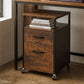 Levede Filing Cabinet With Lockable Wheels And Printer Stand for Office Brown