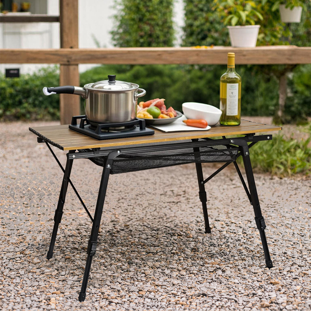 Levede Folding Camping Table Portable Aluminium BBQ Desk Rollup Picnic Outdoor