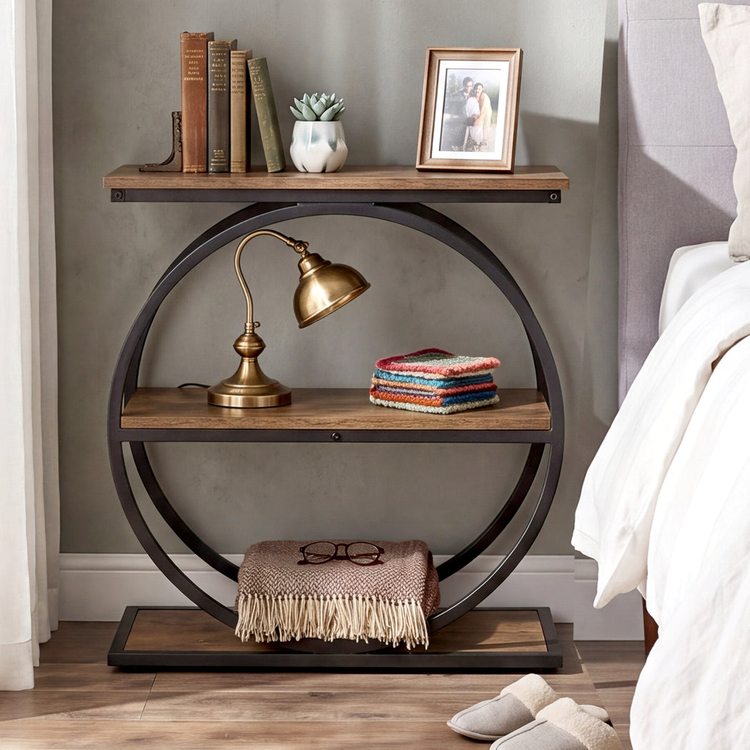 Levede Narrow Side Table 3 Tiers End Table Adjustable Sofa Side Table Bedroom