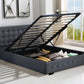 Levede Fabric Bed Frame Queen Tufted Dark Grey