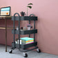 Levede 3 Tiers Kitchen Trolley Cart Grey