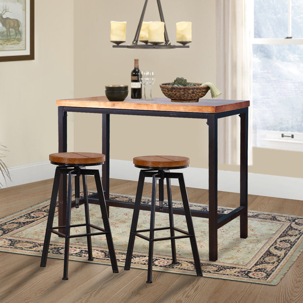 Levede 3pcs Bar Table Barstools Industrial