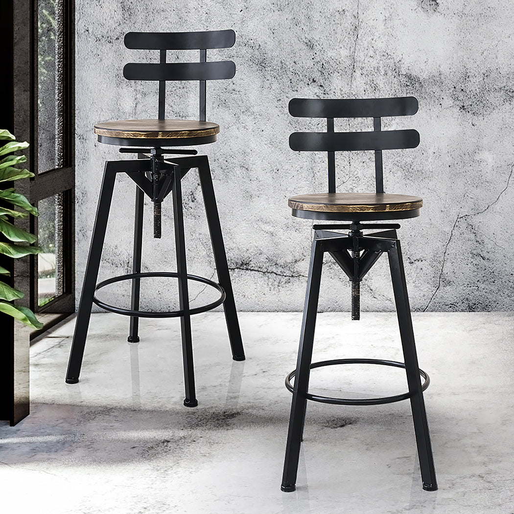 Levede 4x Bar Stool Industrial Adjustable