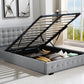 Levede Queen Bed Frame Fabric Tufted Grey