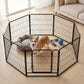 Pawz Dog Playpen 8-Panel Folding Dog Pen Steel Black