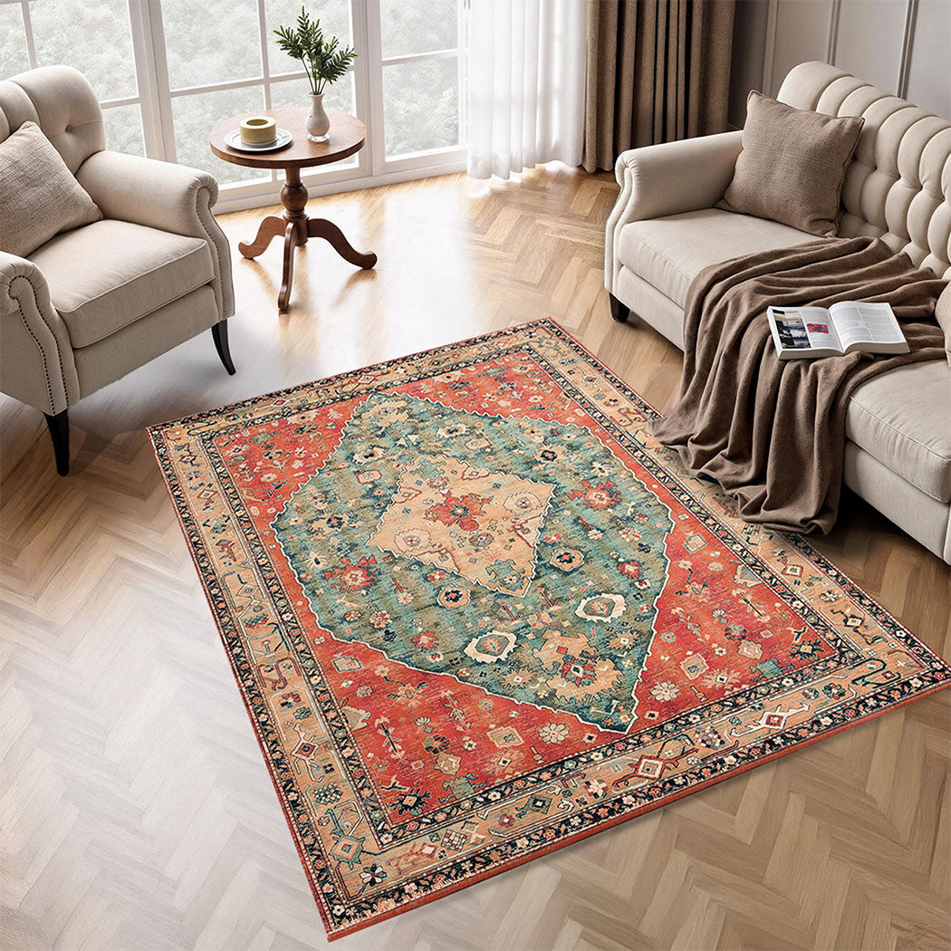 Marlow Floor Rug Vintage Polyester Washable Area Rugs
