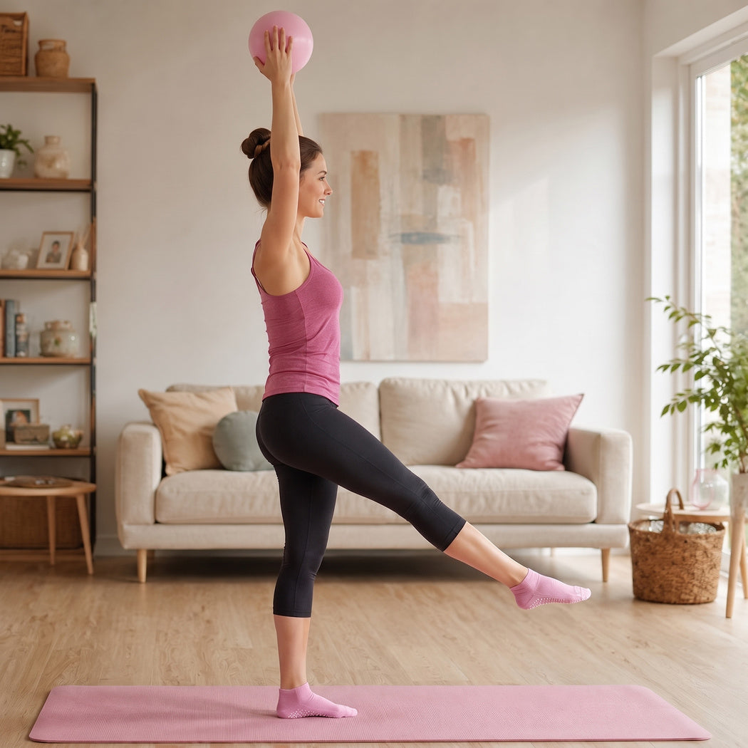 Centra Pilates Kit 13Pc All In One Set with Ring Ball Bands Home Workout Pink