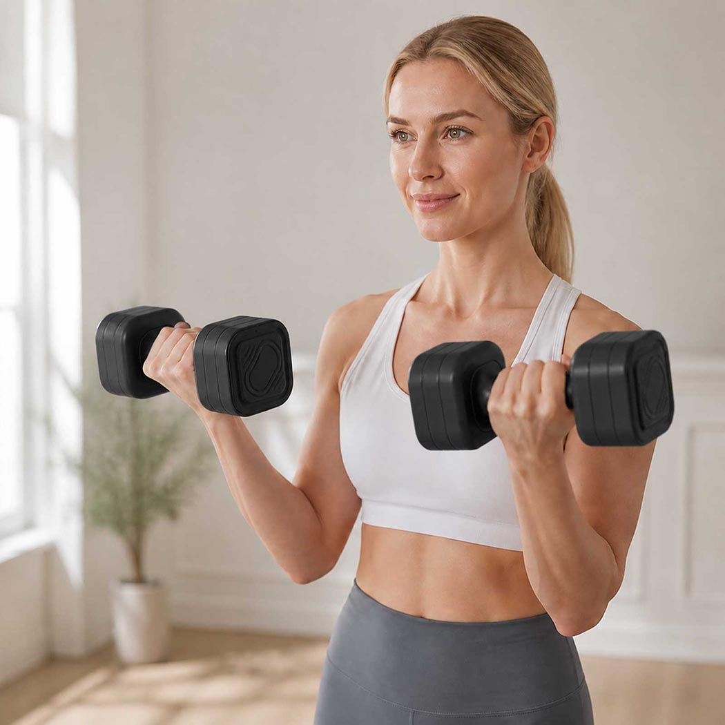 Centra Dumbbell Set Adjustable Dumbbells With TPU Grip For Home Gym Black 2pc