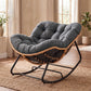 Levede Rocking Chair with Thick Cushion PE Rattan Silent Strip Indoor Patio Grey