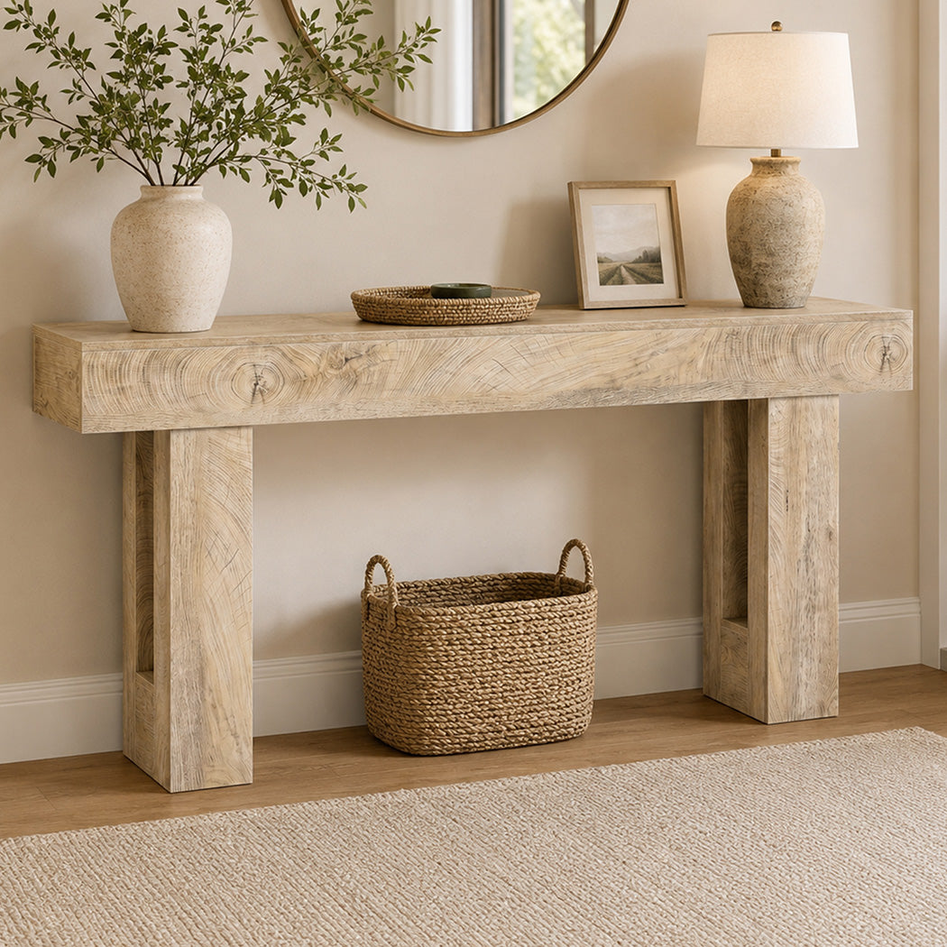 Levede Console Table 160cm Sofa Table Narrow Entryway Hallway Living Room Wood