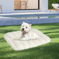 Pawz M Size Orthopedic Dog Bed with Sherpa Plush Removable Cover in White
