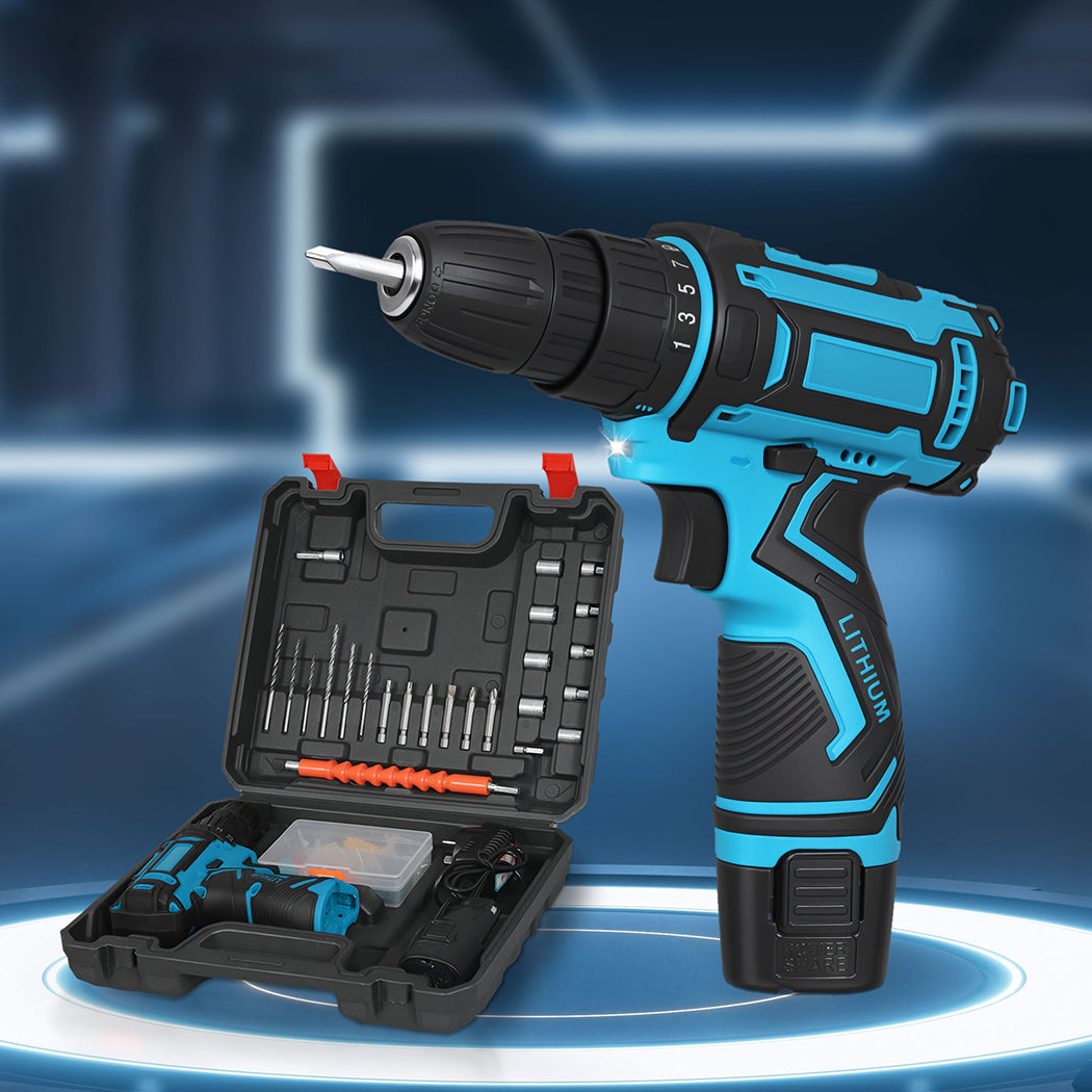 Traderight 12V Cordless Drill Kit 2.0Ah with 74pcs Set