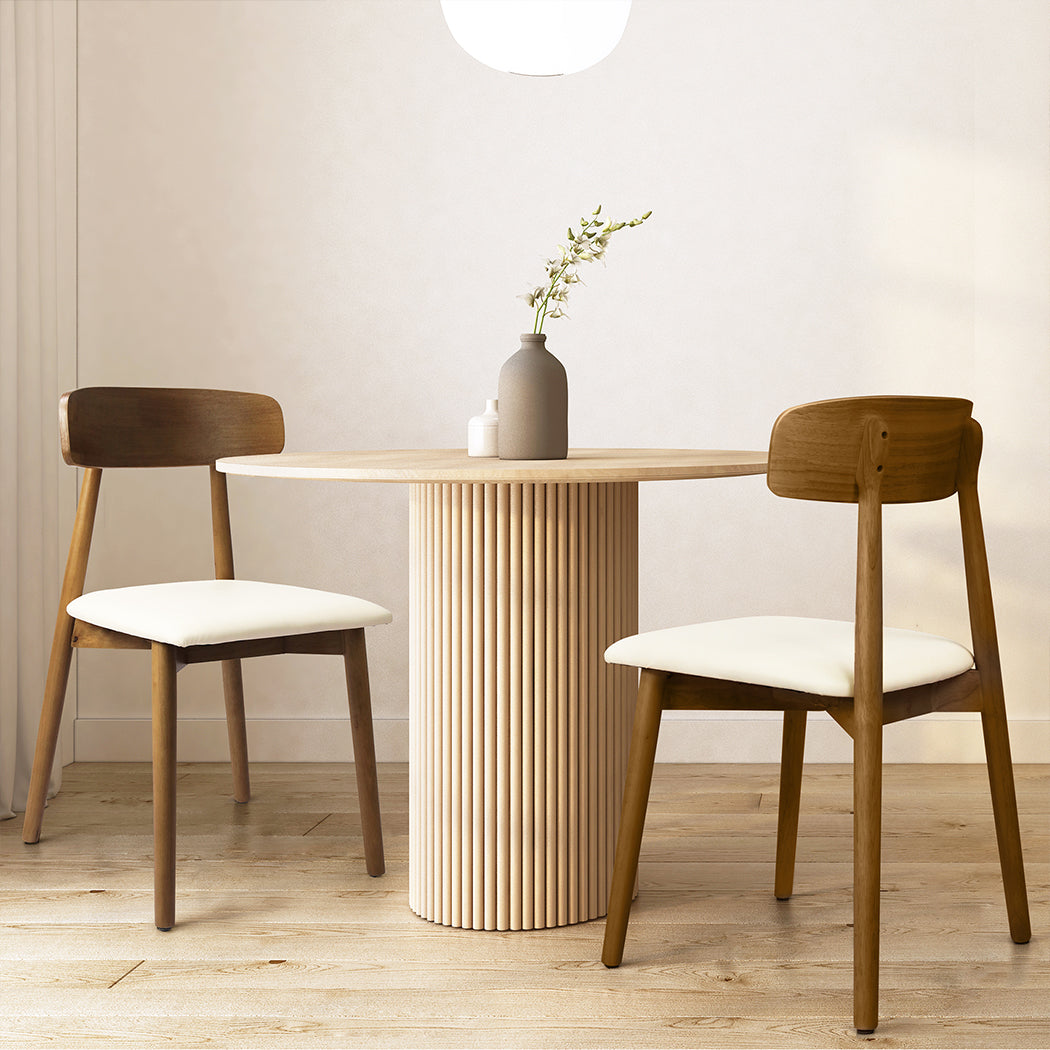 Levede 2x Dining Chairs Kitchen Chair Walnut