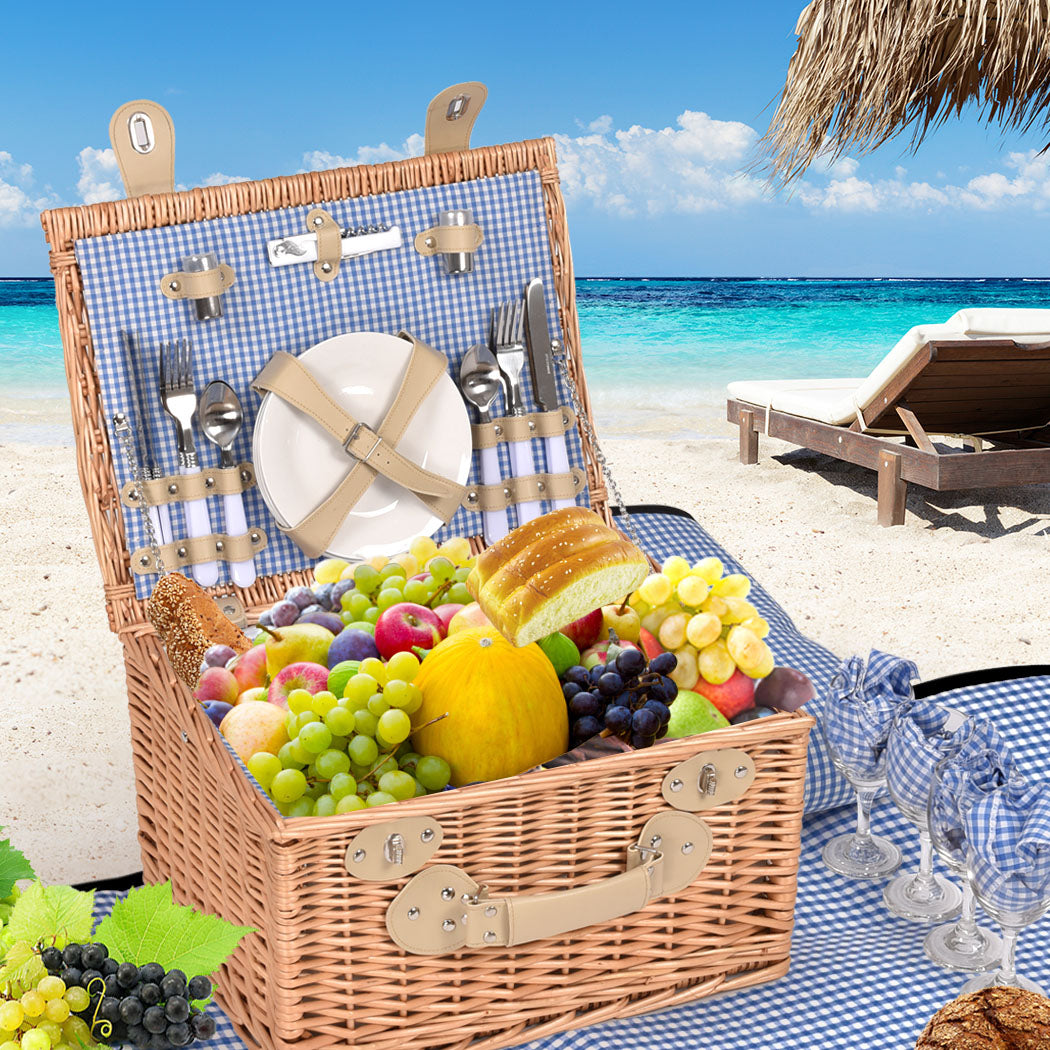 4 Person Picnic Basket Baskets Set Outdoor