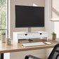 Levede Monitor Stand Riser with Dual Drawers 11cm Desk Shelf For Office White