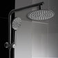 High Pressure Shower Head Set Rain Round Black