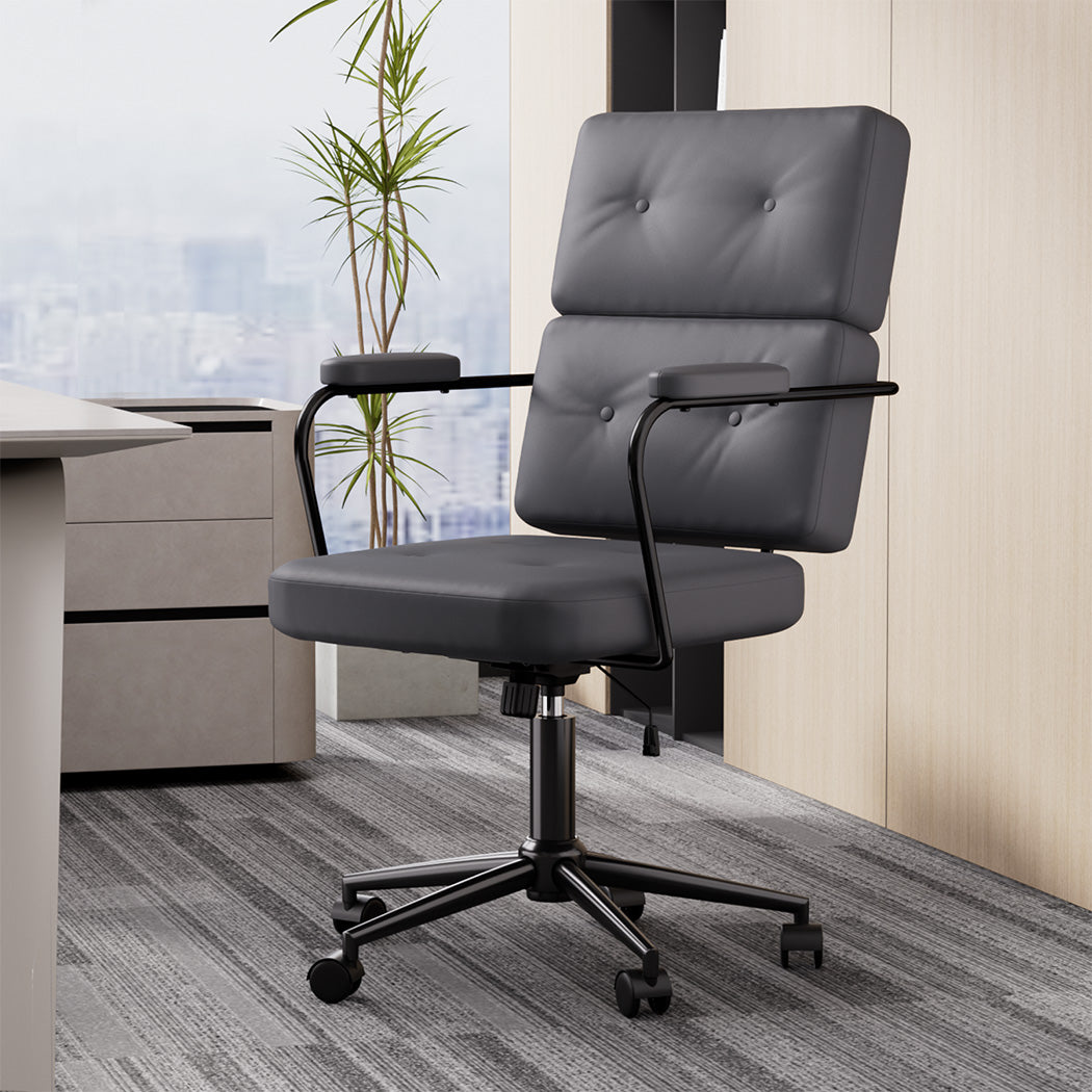 LEVEDE Ergonomic Office Chair Computer PU Grey