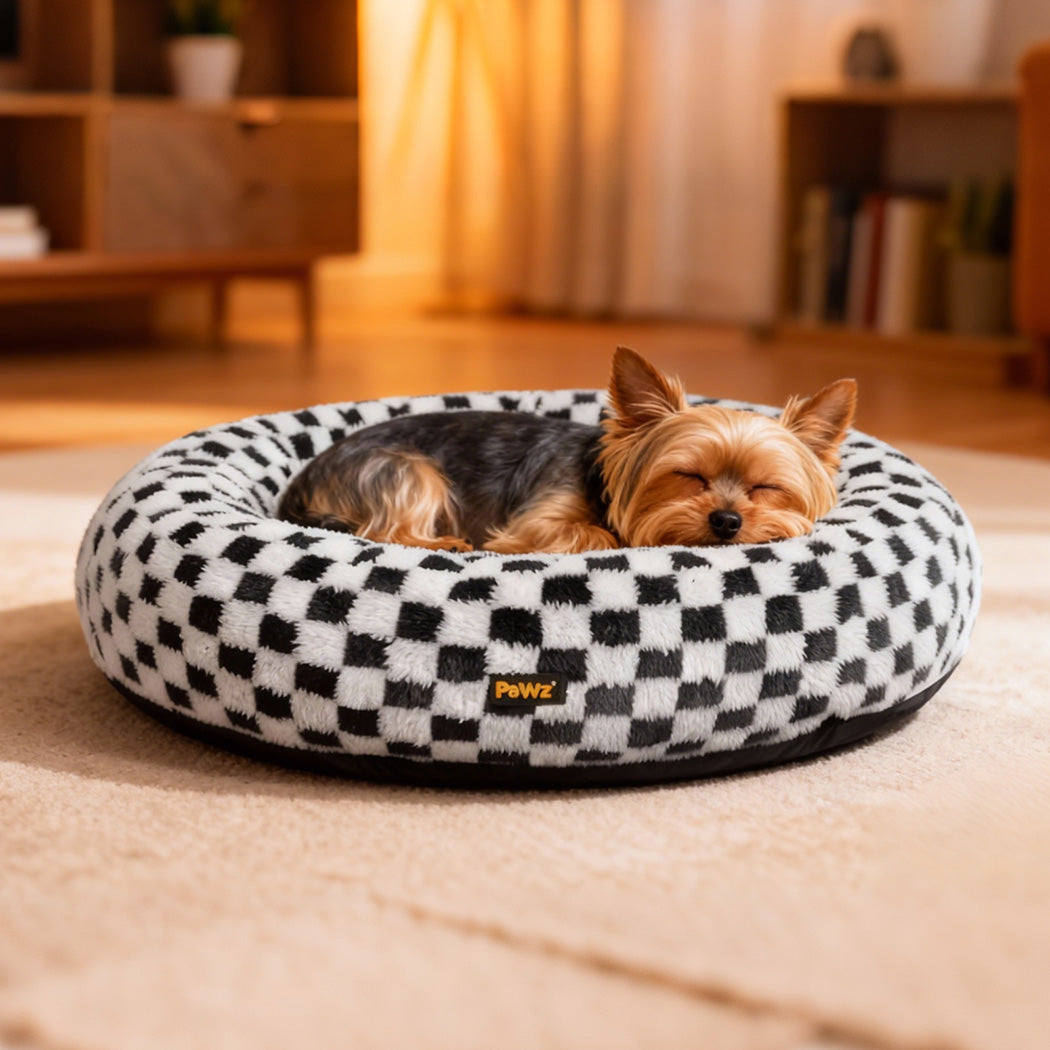 Pawz Circular Plush Dog Cosy Bed Calming Pet Plush Bed