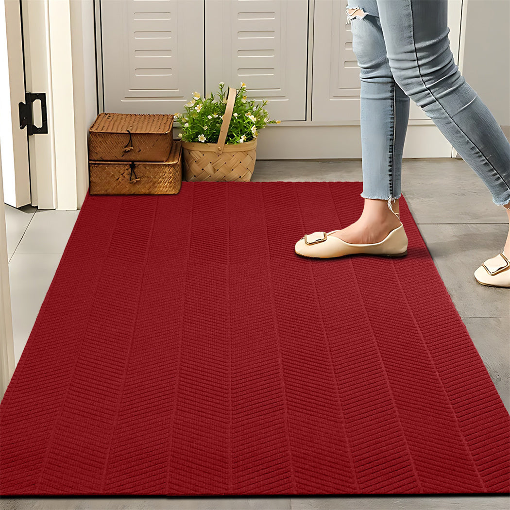 Marlow Extra Large Floor Rug Non Slip 90cm x 305cm Red