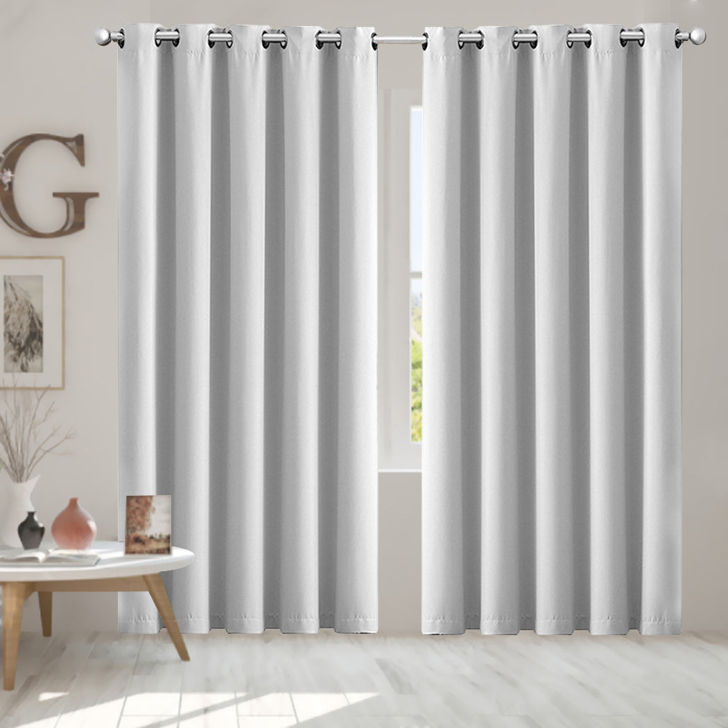 2x Blockout Curtains Panels 3 Layers Grey