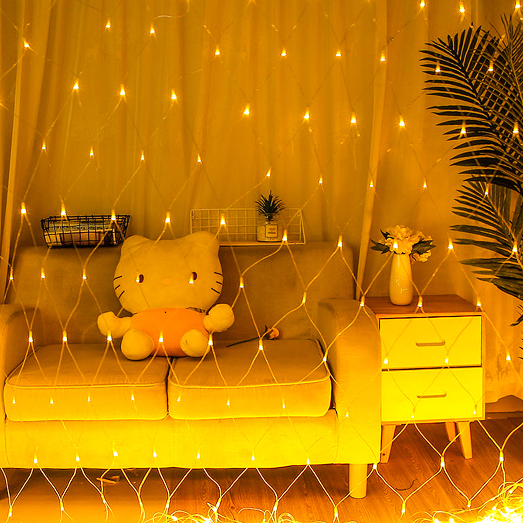 320LED Fairy Lights Net Mesh Curtain Warm white