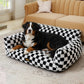 Pawz Pet Bed Plush Checkered Dog Bed Washable Cat Bed