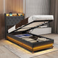 Levede Single Bed Frame Gas Lift Storage LED Light USB