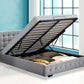 Levede Queen Bed Frame Fabric Tufted Grey