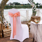 20x Satin Fabric Chair Sashes Cloth Coral