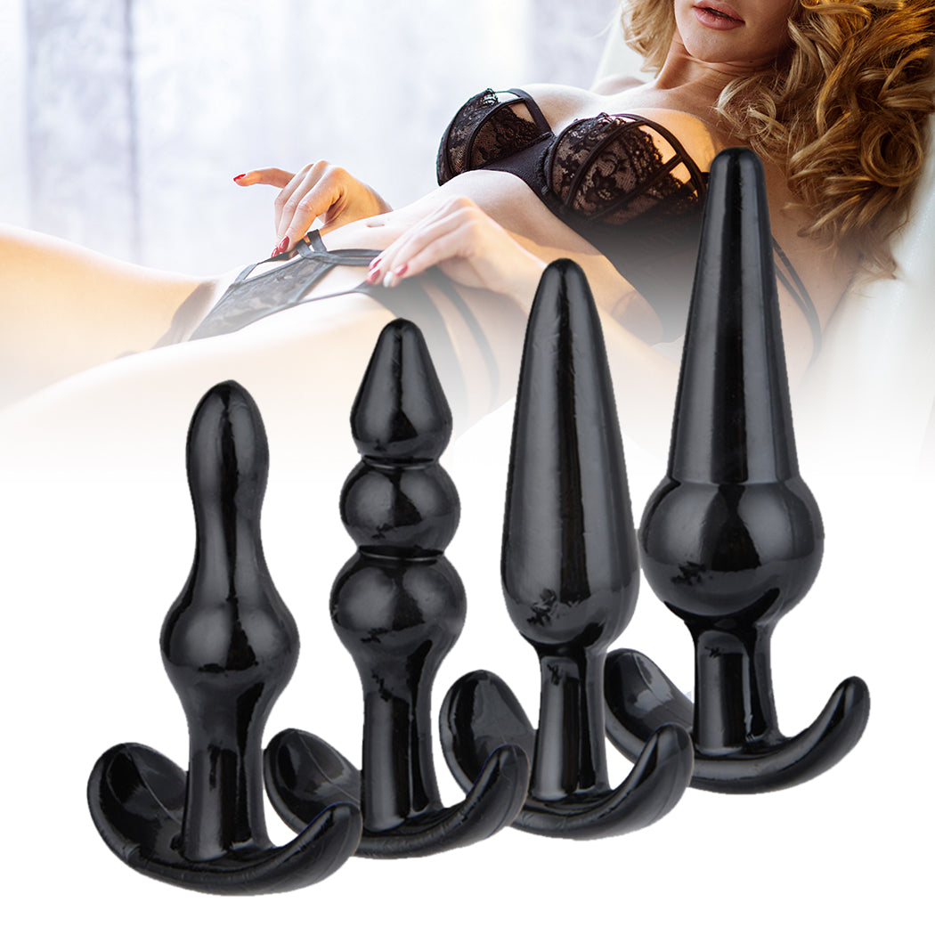 Urway 4 Pack Anal Butt Plug Ass Bum Black