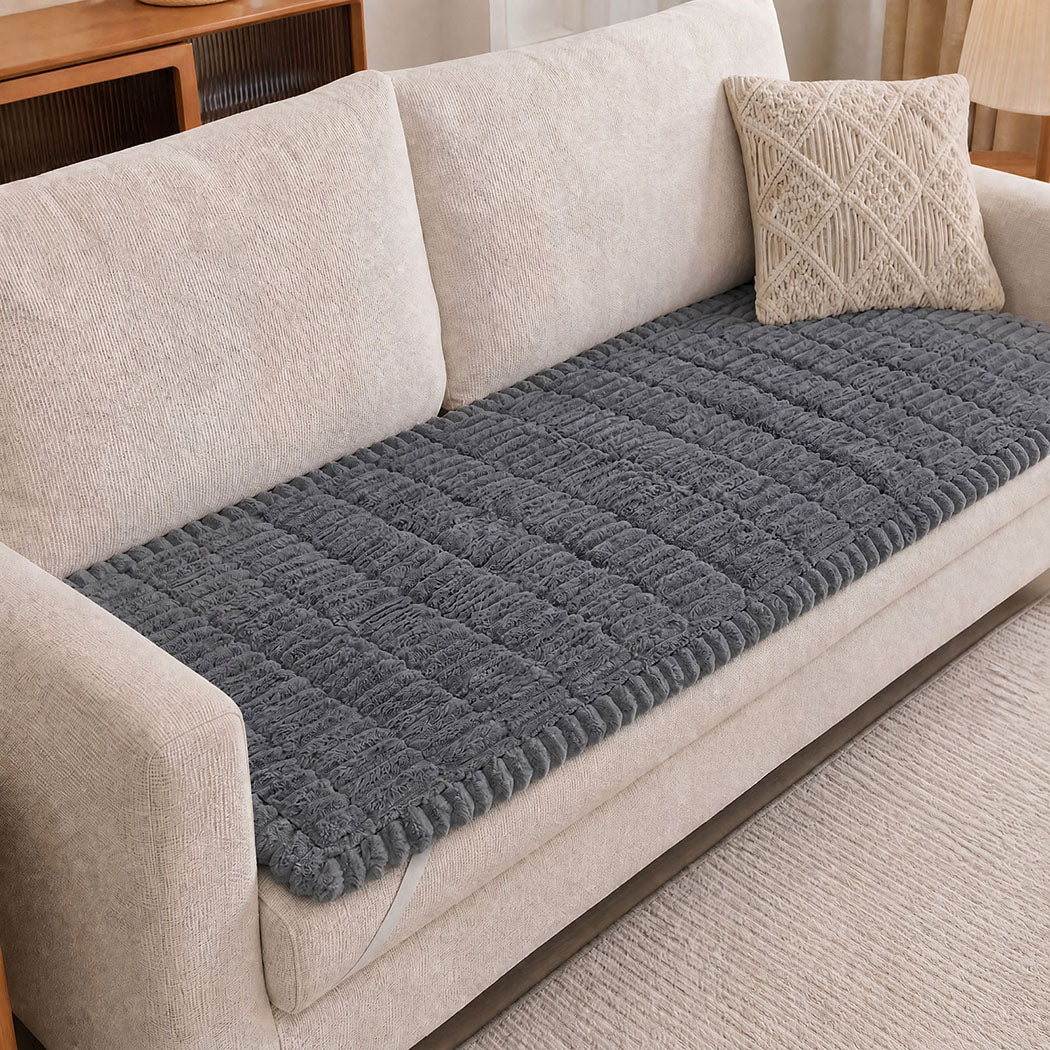 Marlow Sofa Cover Lounge Plush Pet Couch Cover Non-Slip Dark Grey 70x150cm