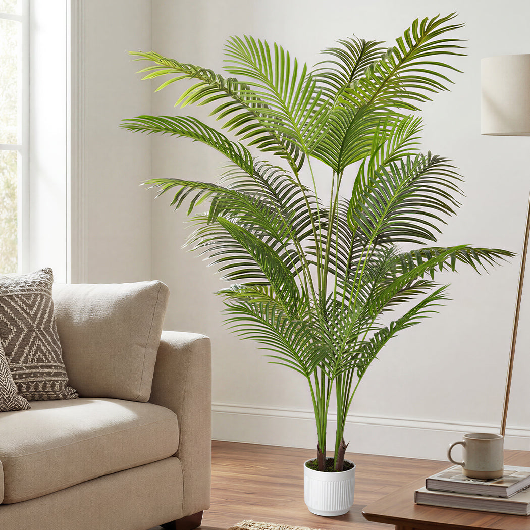 Lambu Artificial Tree Palm Fake Leaves Large Artificial Plants Indoors 180cm