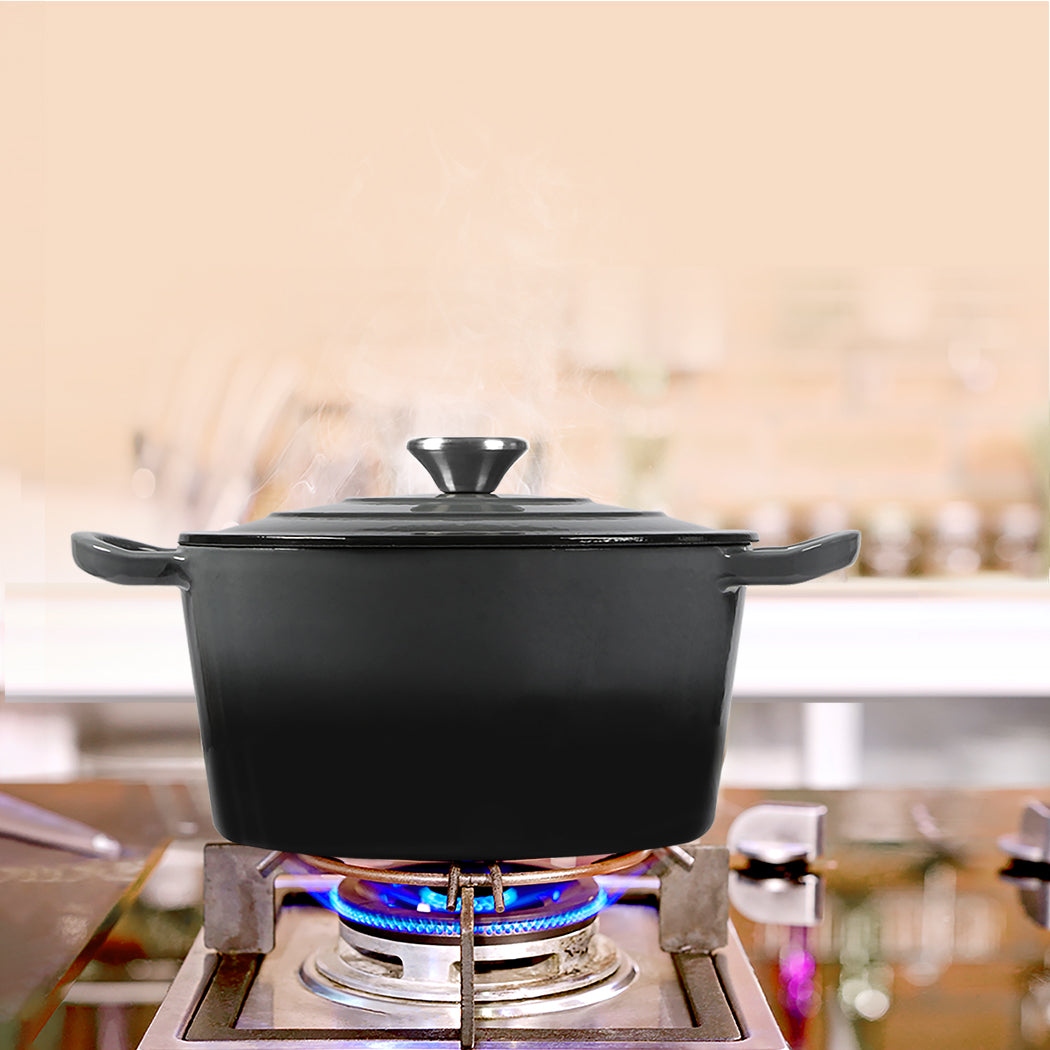TOQUE 4L Enamel Dutch Oven Pot in Black Colour