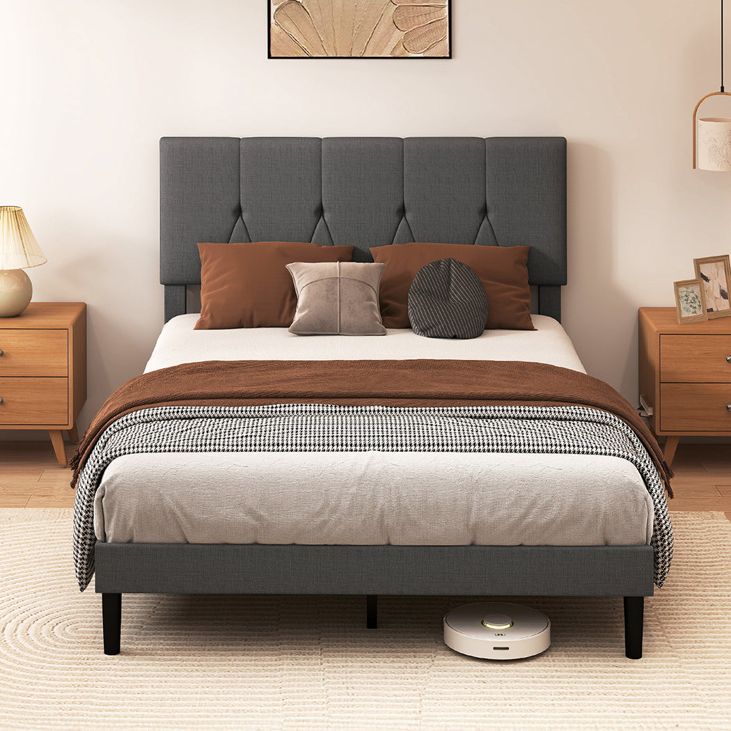 Levede Bed Frame Upholstered Platform Mattress Base Double