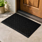 Marlow Front Door Mat 90x60cm TPE Raised Wave Drainage for Entrance Black